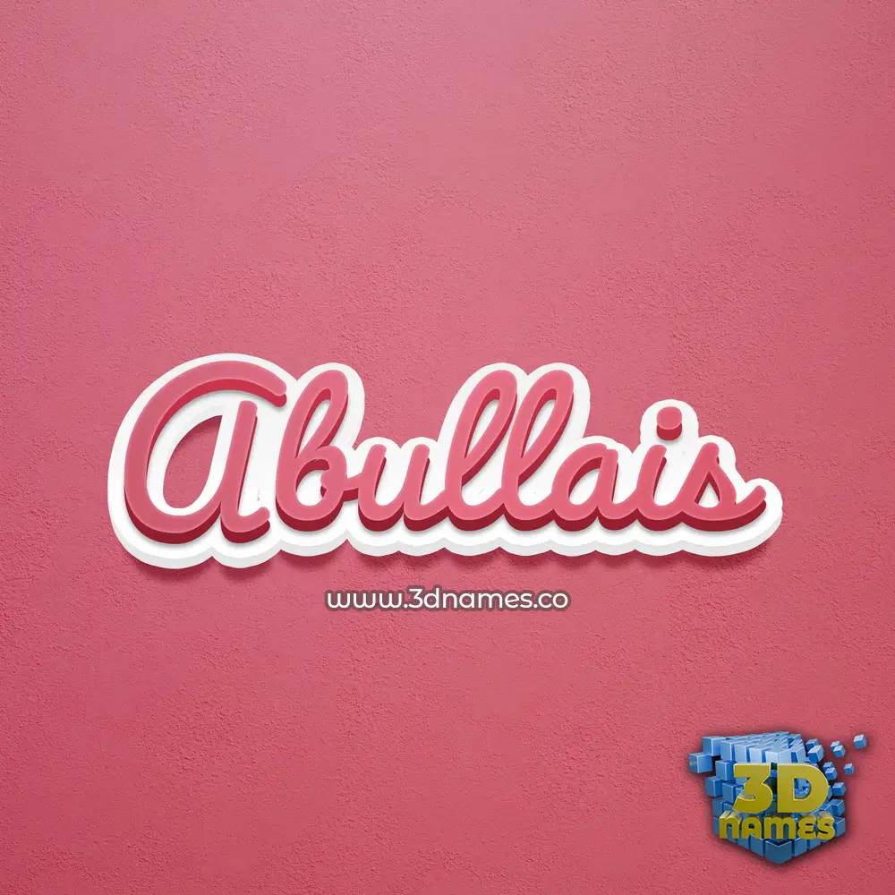 abullais in Red Scribble style - 3D name wallpaper