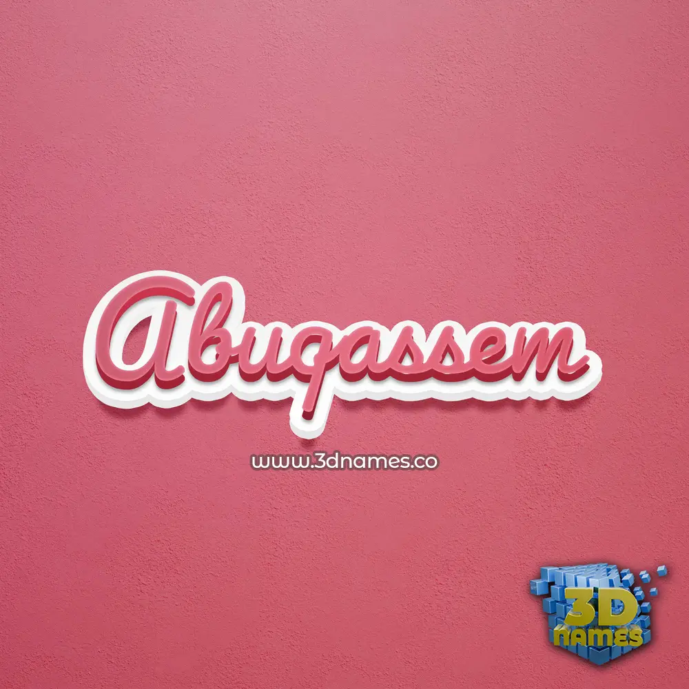 abuqassem in Red Scribble style - 3D name wallpaper