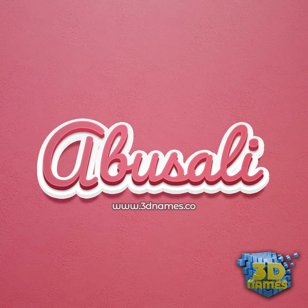 abusali in Red Scribble style - 3D name wallpaper
