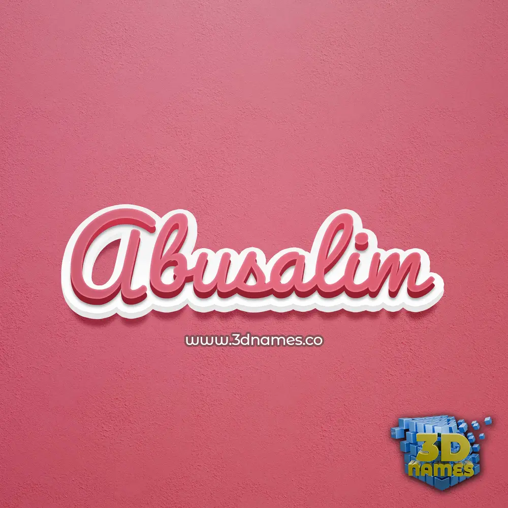 abusalim in Red Scribble style - 3D name wallpaper