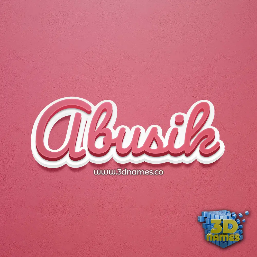 abusik in Red Scribble style - 3D name wallpaper