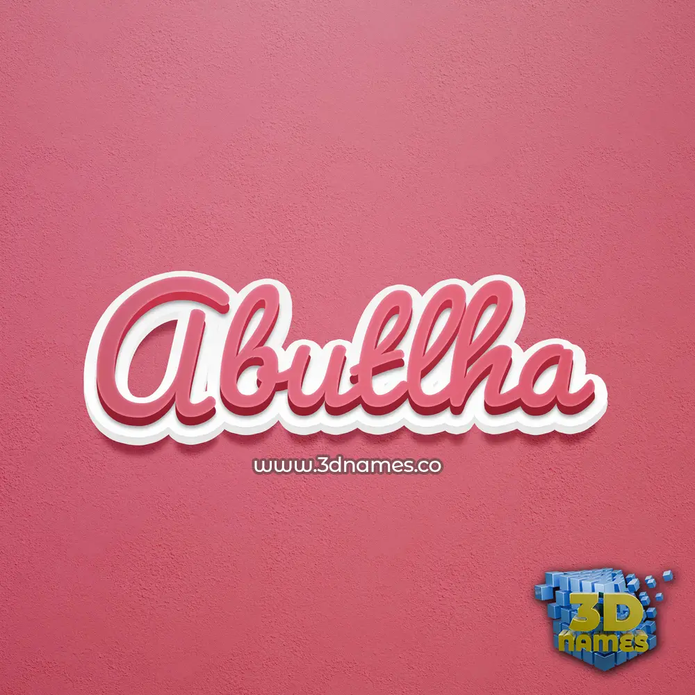abutlha in Red Scribble style - 3D name wallpaper