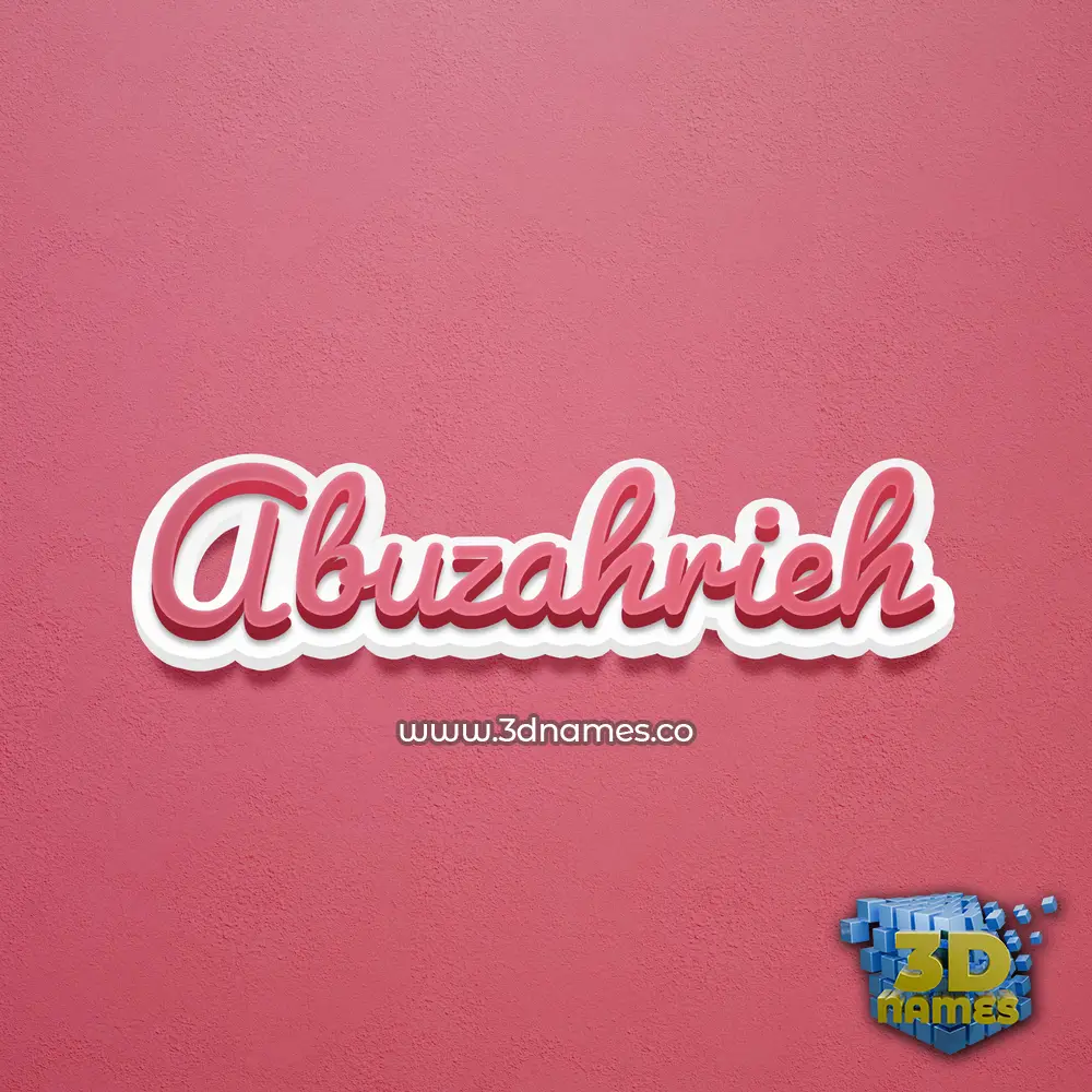 abuzahrieh in Red Scribble style - 3D name wallpaper