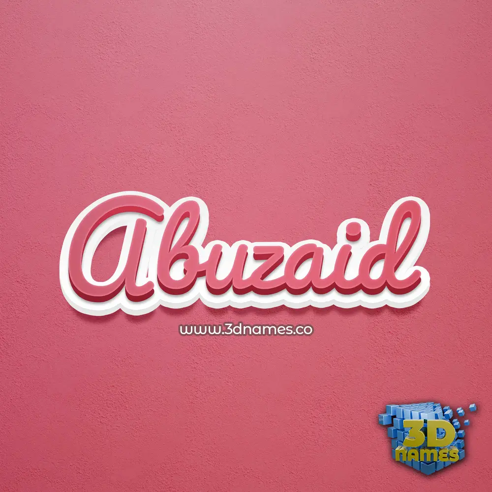 abuzaid in Red Scribble style - 3D name wallpaper