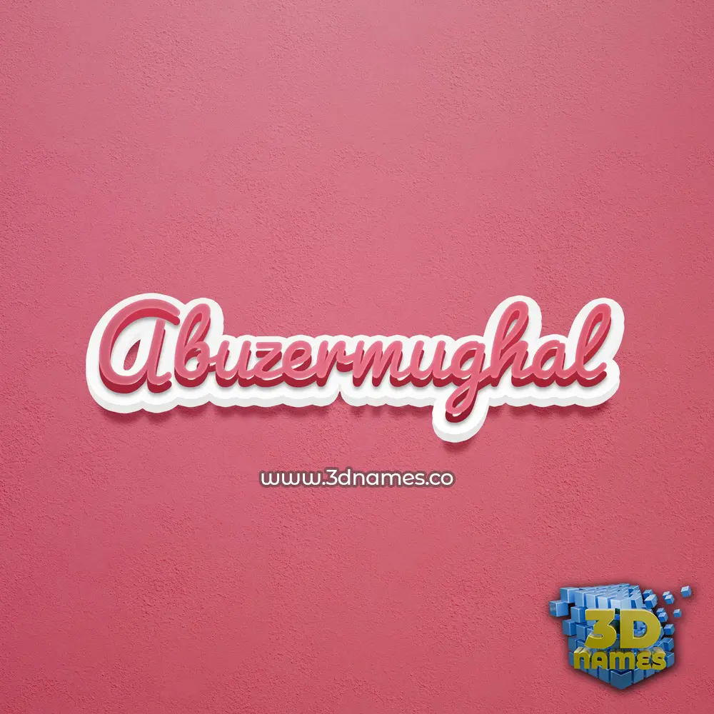 abuzermughal in Red Scribble style - 3D name wallpaper