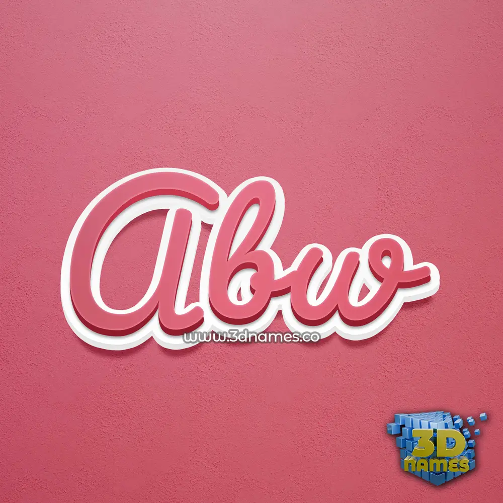 abw in Red Scribble style - 3D name wallpaper