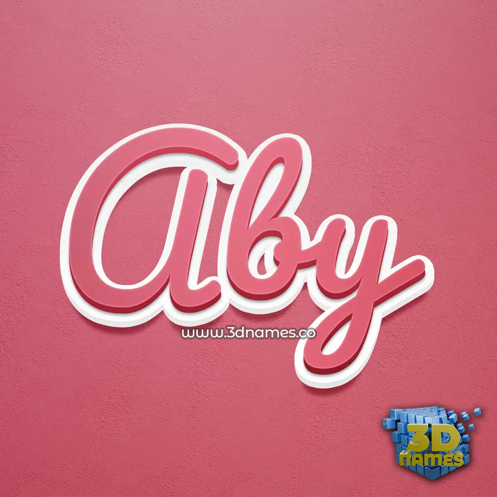 aby in Red Scribble style - 3D name wallpaper