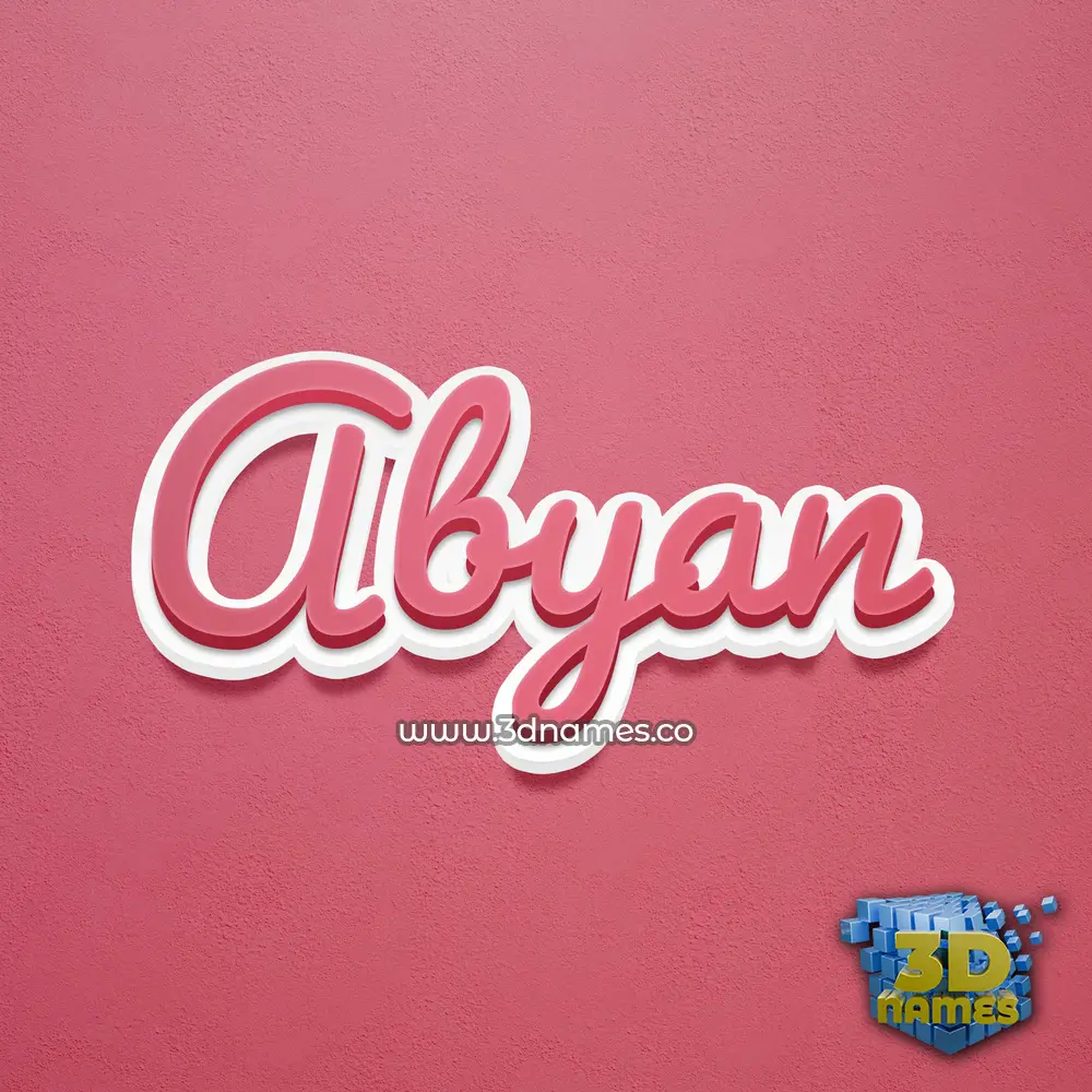 abyan in Red Scribble style - 3D name wallpaper