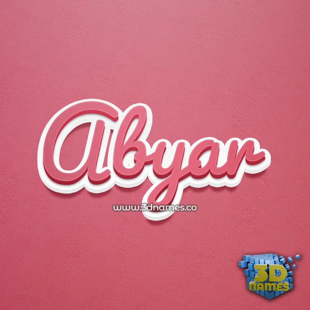 abyar in Red Scribble style - 3D name wallpaper