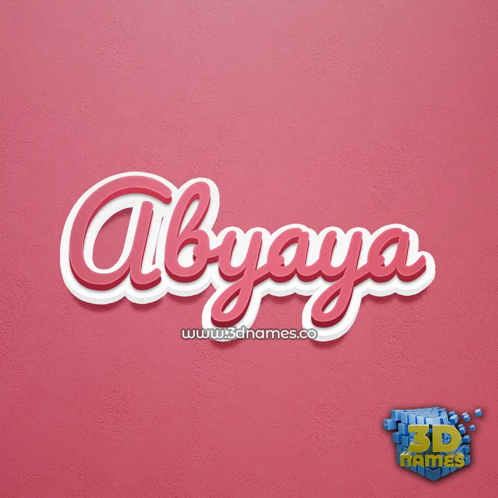 abyaya in Red Scribble style - 3D name wallpaper