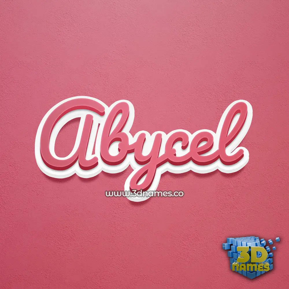 abycel in Red Scribble style - 3D name wallpaper