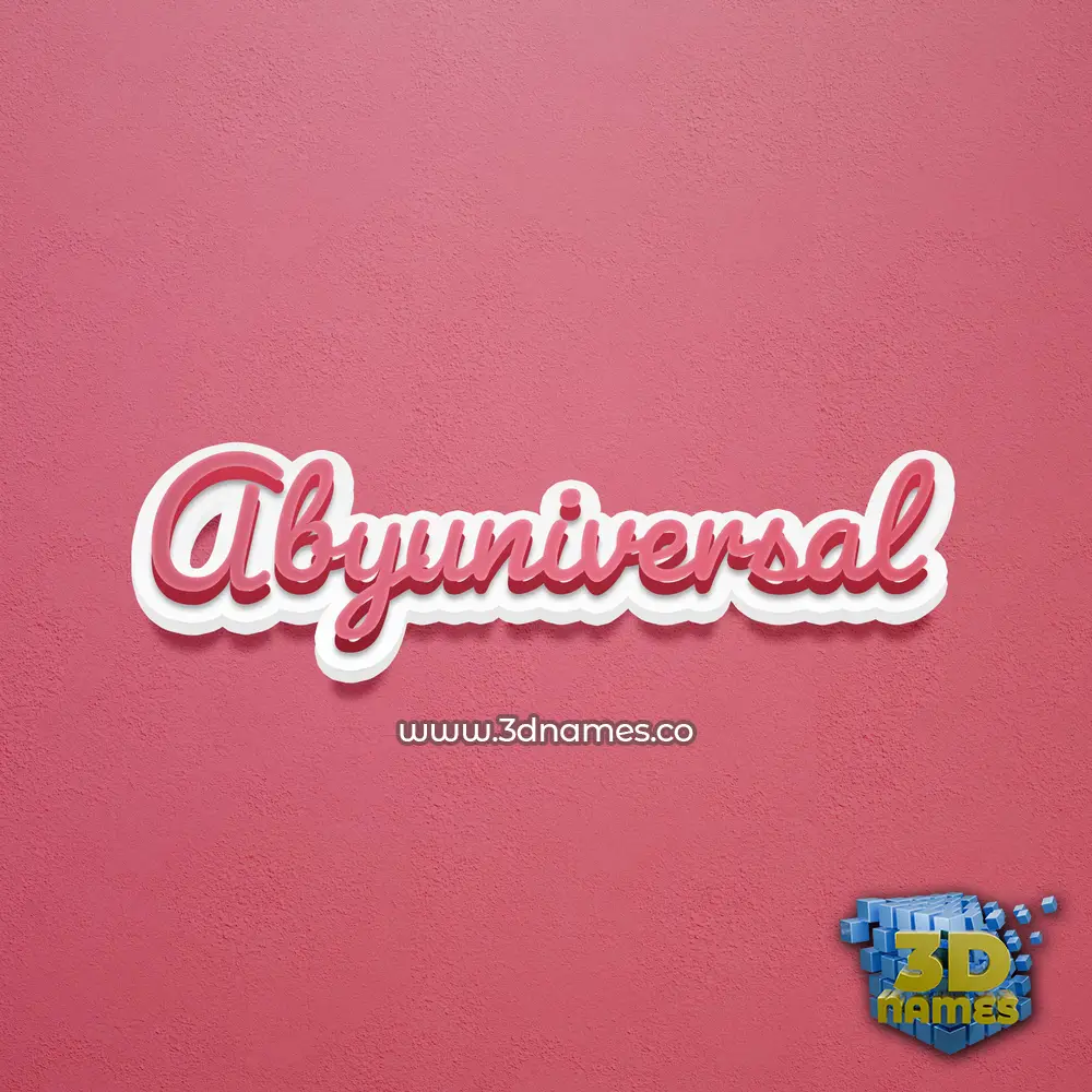 abyuniversal in Red Scribble style - 3D name wallpaper