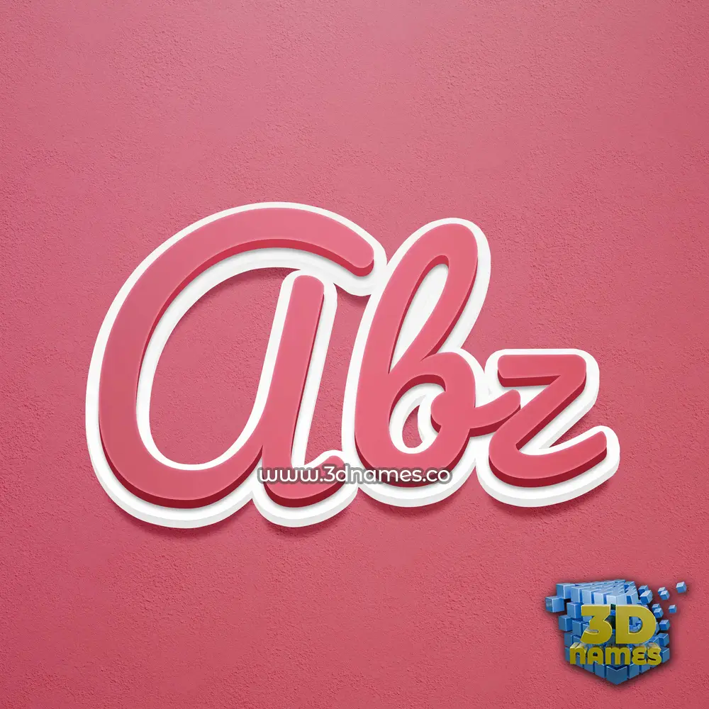 abz in Red Scribble style - 3D name wallpaper