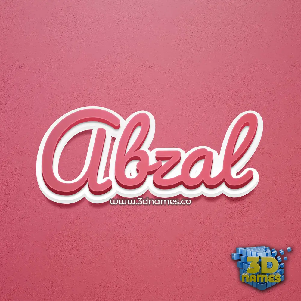 abzal in Red Scribble style - 3D name wallpaper