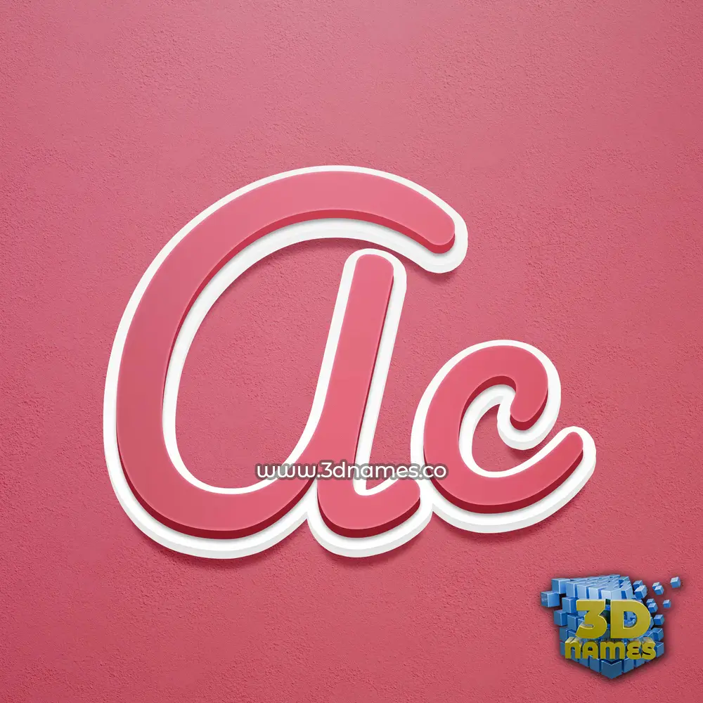 ac in Red Scribble style - 3D name wallpaper