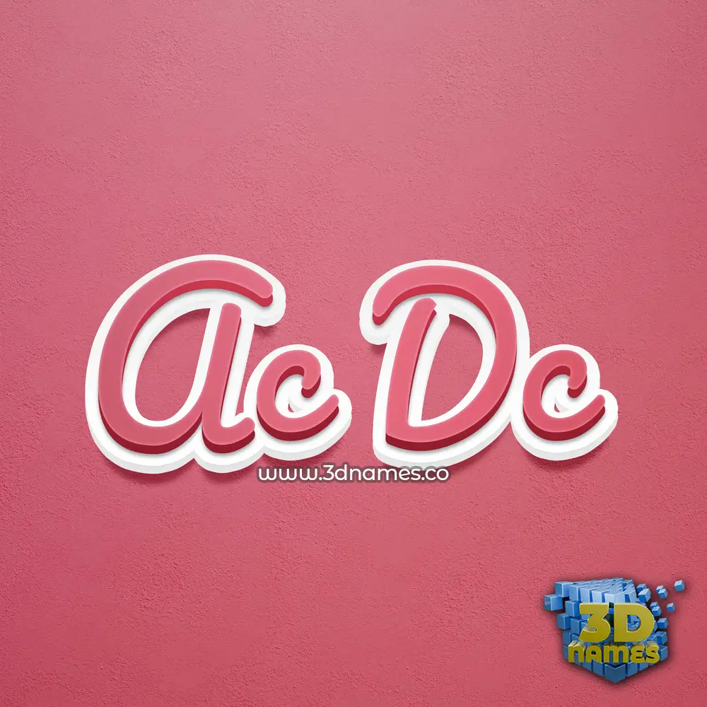 ac dc in Red Scribble style - 3D name wallpaper