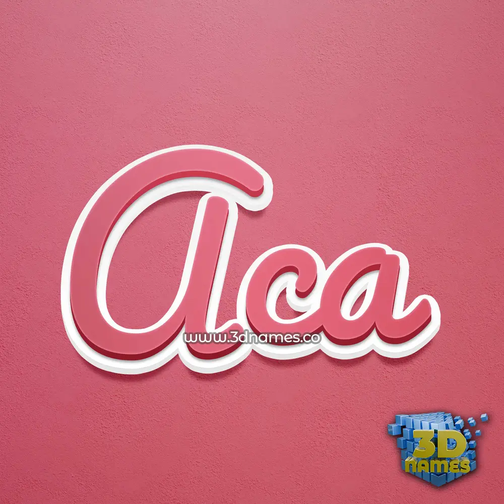 aca in Red Scribble style - 3D name wallpaper
