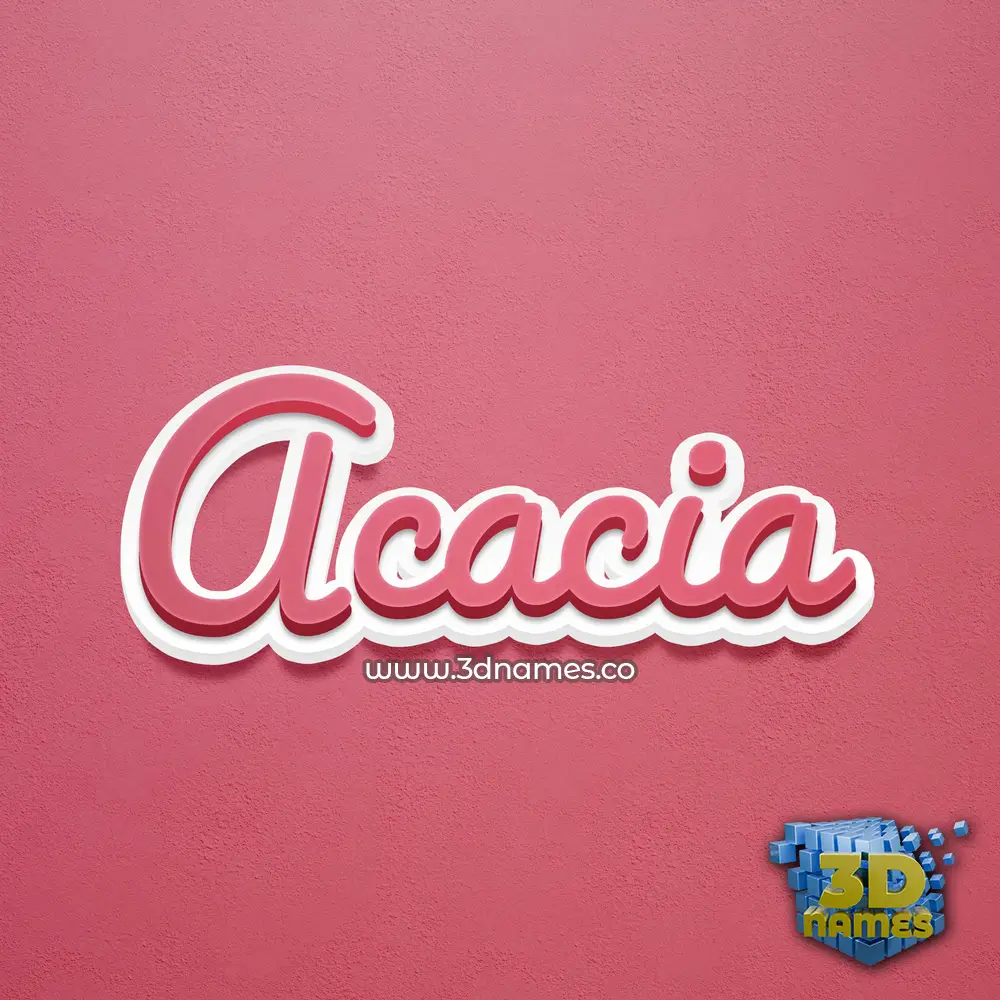 acacia in Red Scribble style - 3D name wallpaper