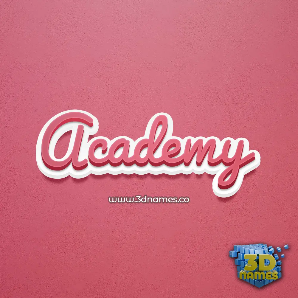 academy in Red Scribble style - 3D name wallpaper