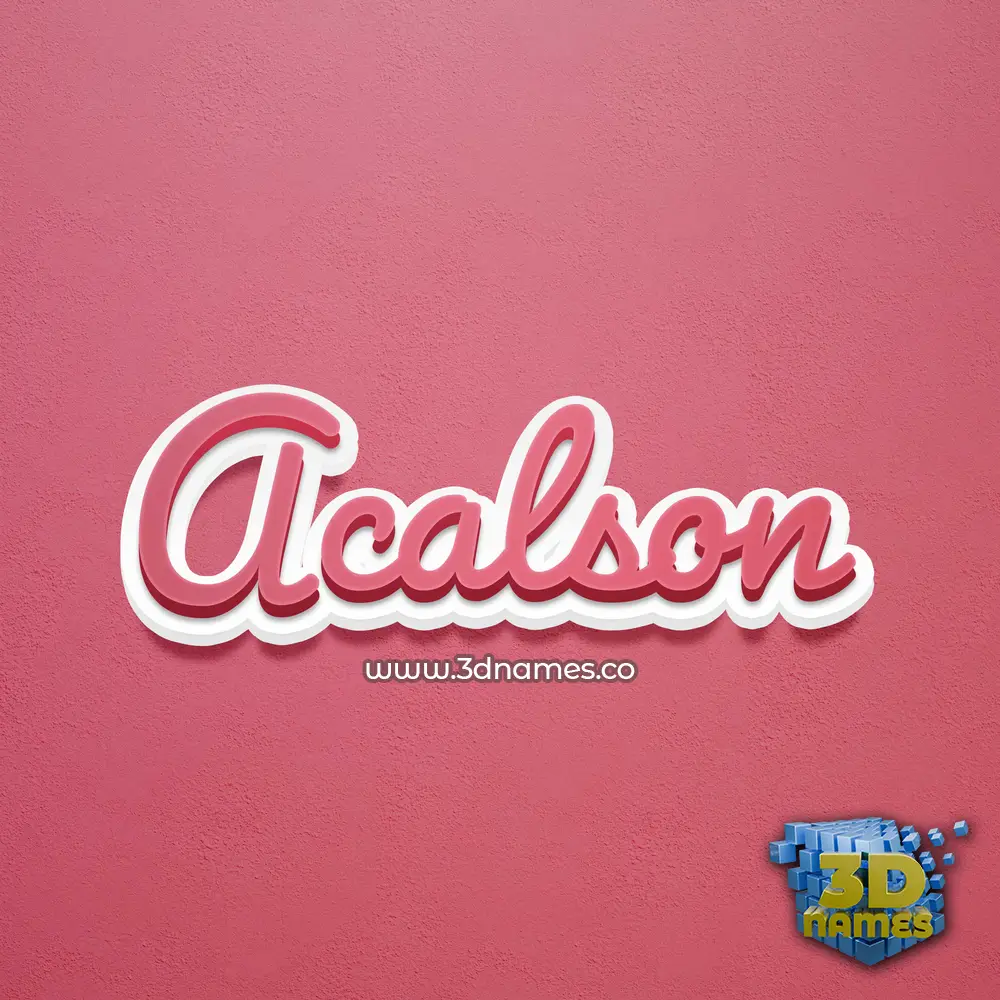 acalson in Red Scribble style - 3D name wallpaper