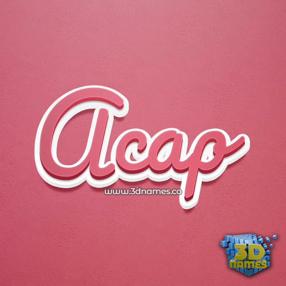 acap in Red Scribble style - 3D name wallpaper