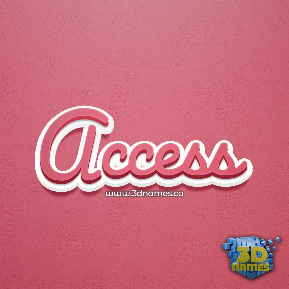 access in Red Scribble style - 3D name wallpaper