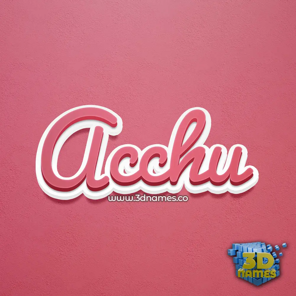 acchu in Red Scribble style - 3D name wallpaper