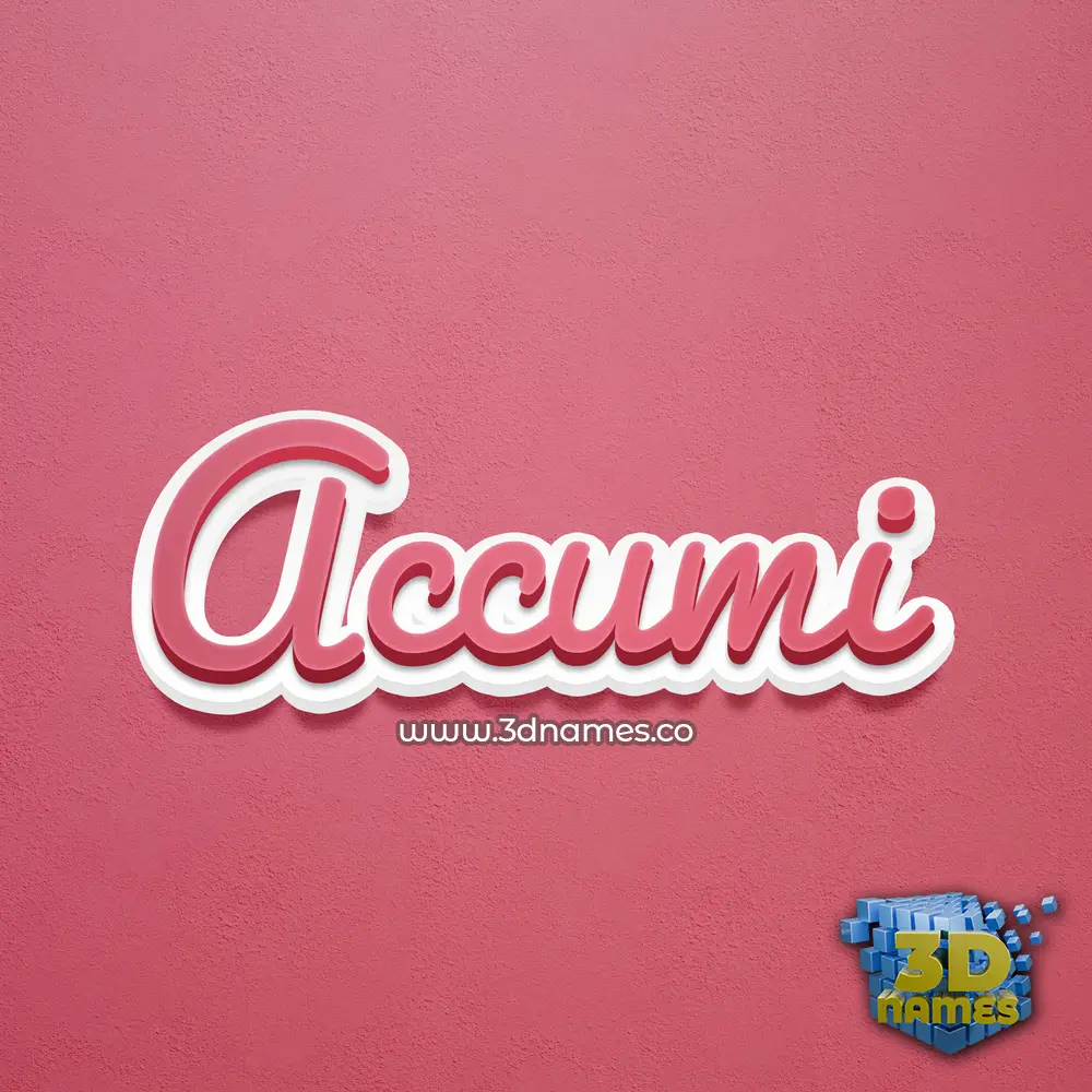 accumi in Red Scribble style - 3D name wallpaper