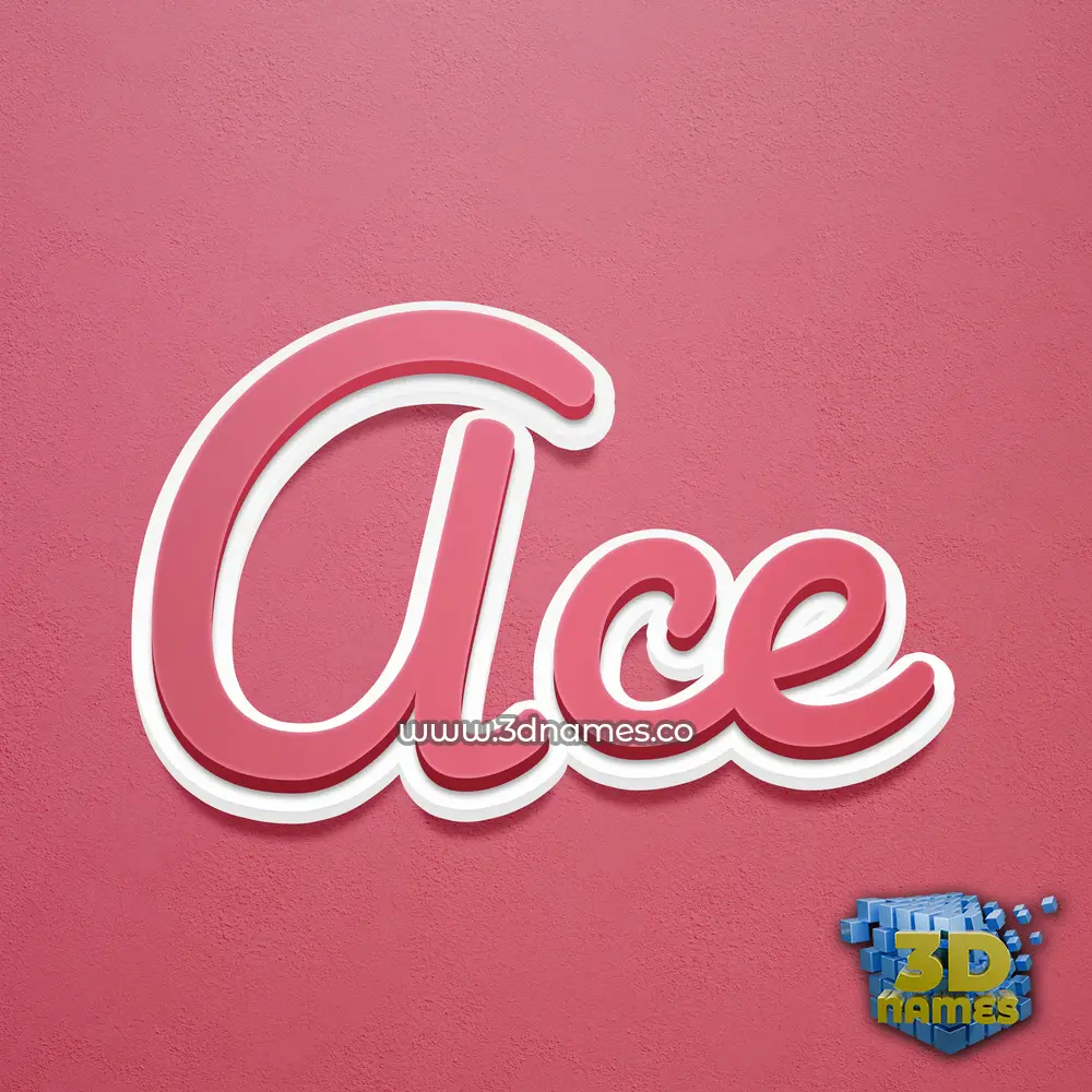 ace in Red Scribble style - 3D name wallpaper
