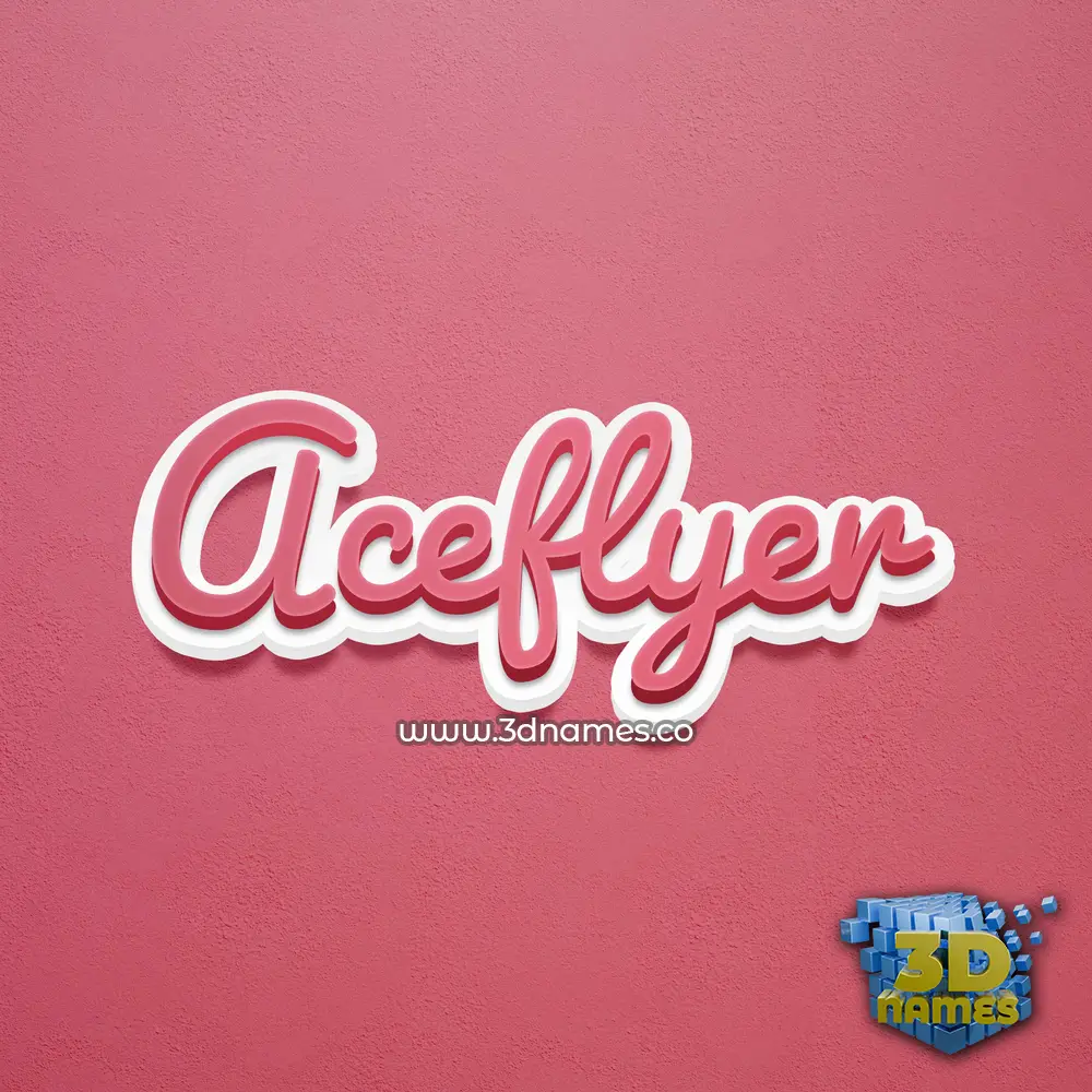 aceflyer in Red Scribble style - 3D name wallpaper
