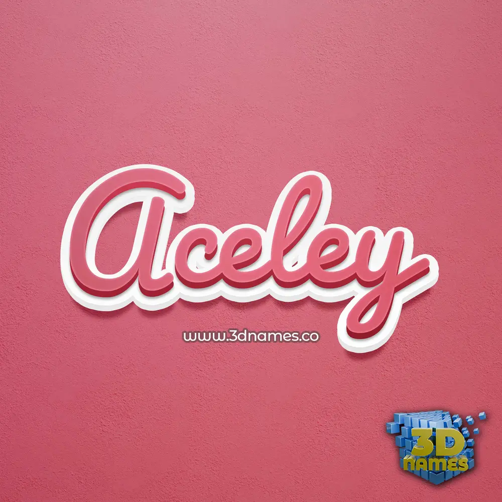 aceley in Red Scribble style - 3D name wallpaper