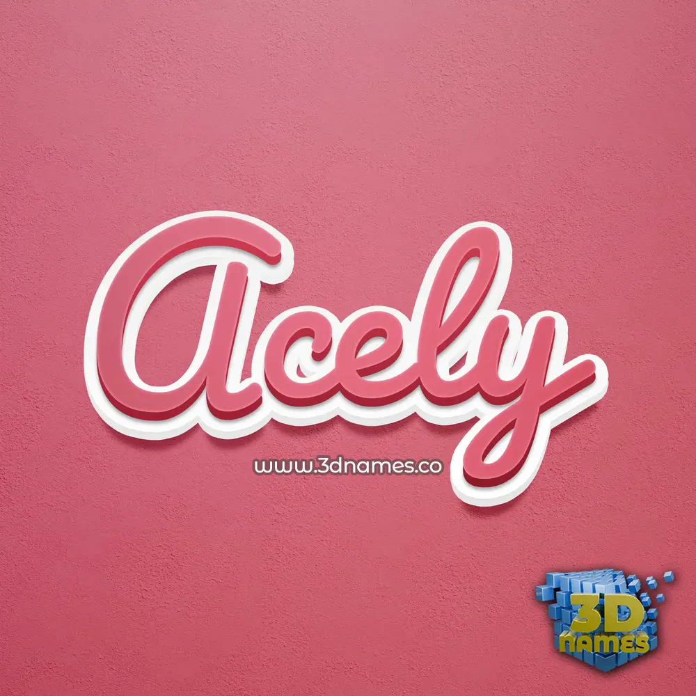 acely in Red Scribble style - 3D name wallpaper