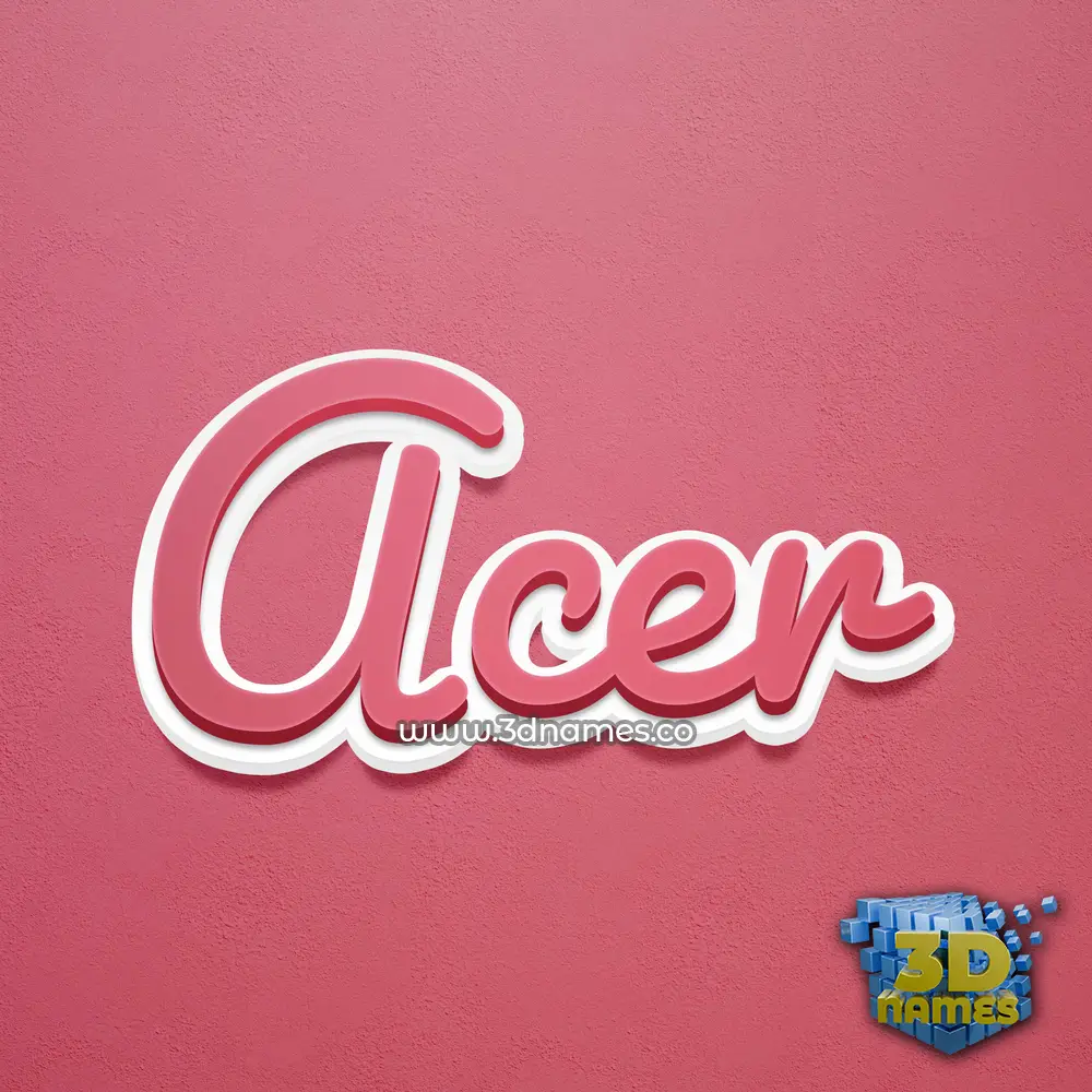 acer in Red Scribble style - 3D name wallpaper