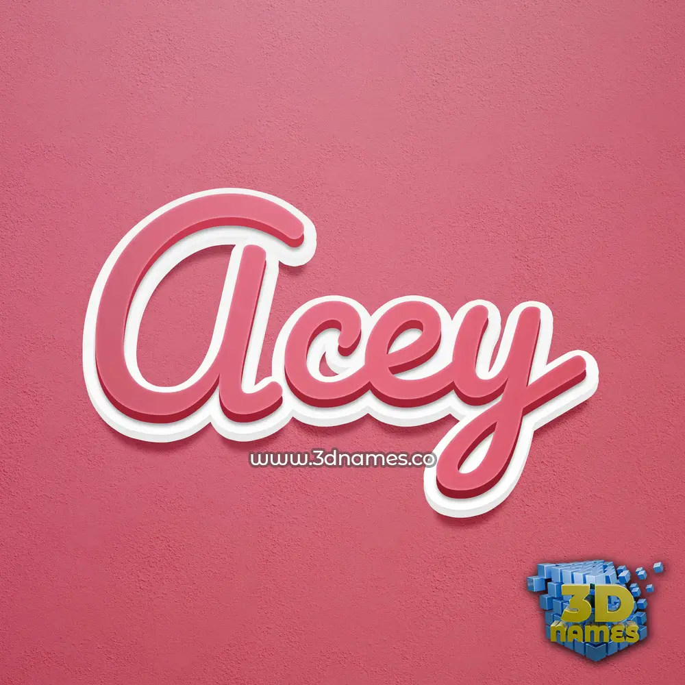 acey in Red Scribble style - 3D name wallpaper