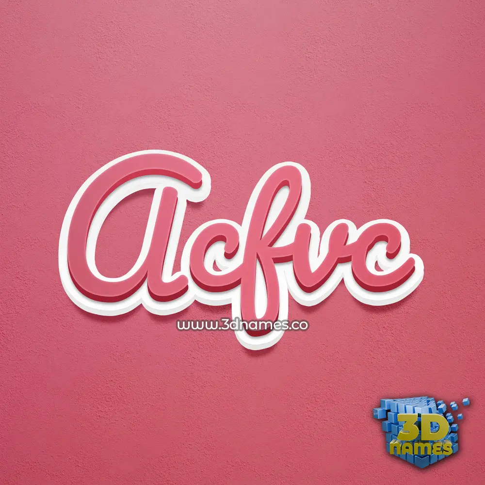 acfvc in Red Scribble style - 3D name wallpaper
