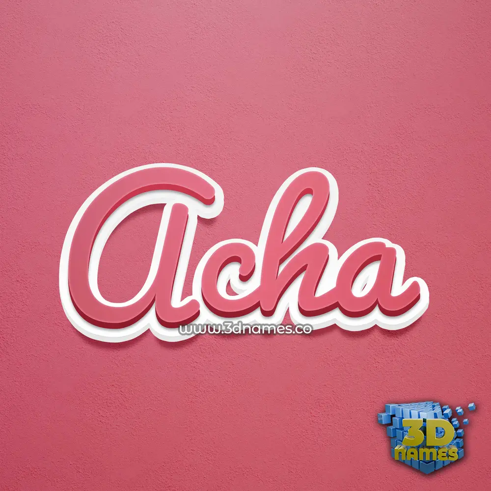 acha in Red Scribble style - 3D name wallpaper