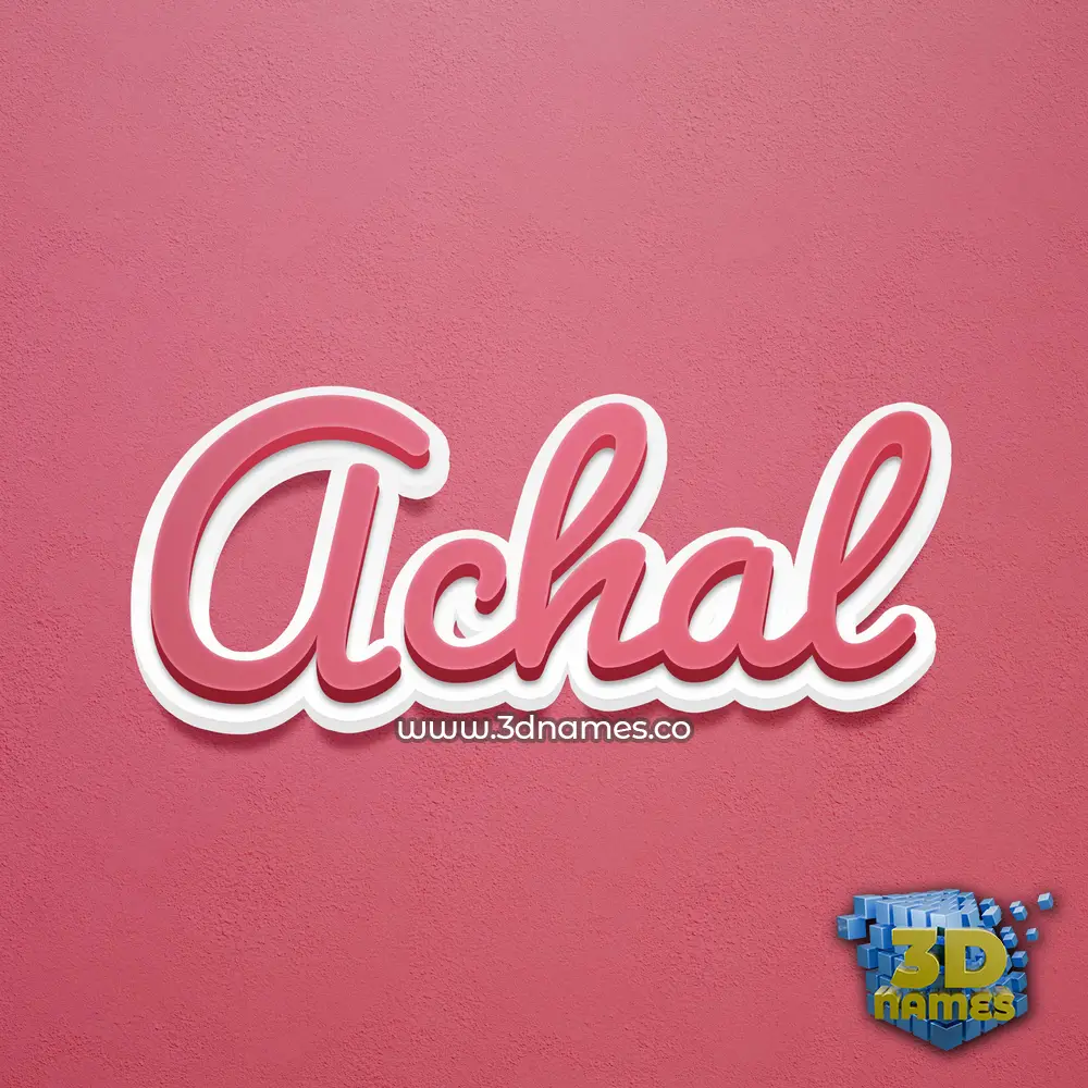 achal in Red Scribble style - 3D name wallpaper