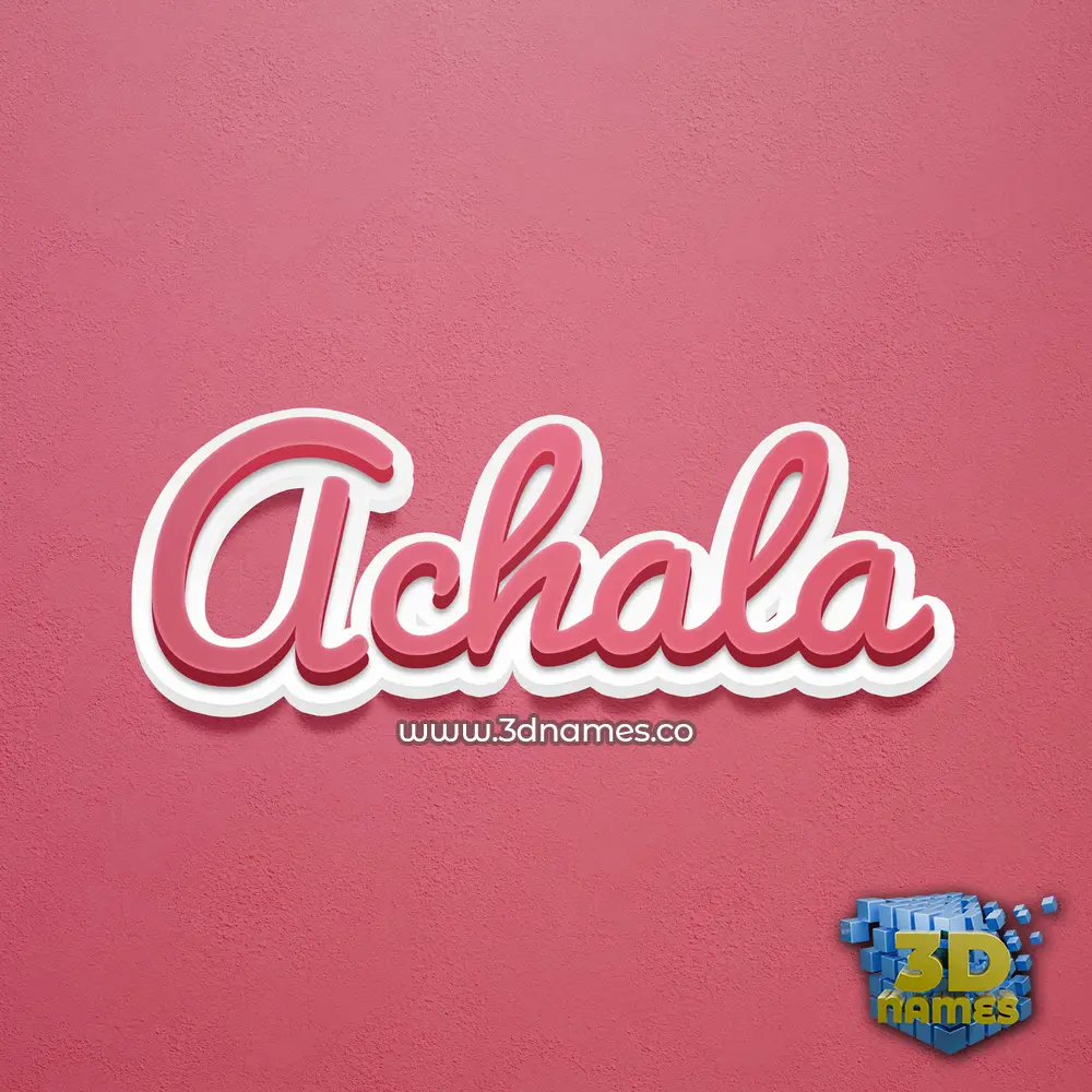 achala in Red Scribble style - 3D name wallpaper