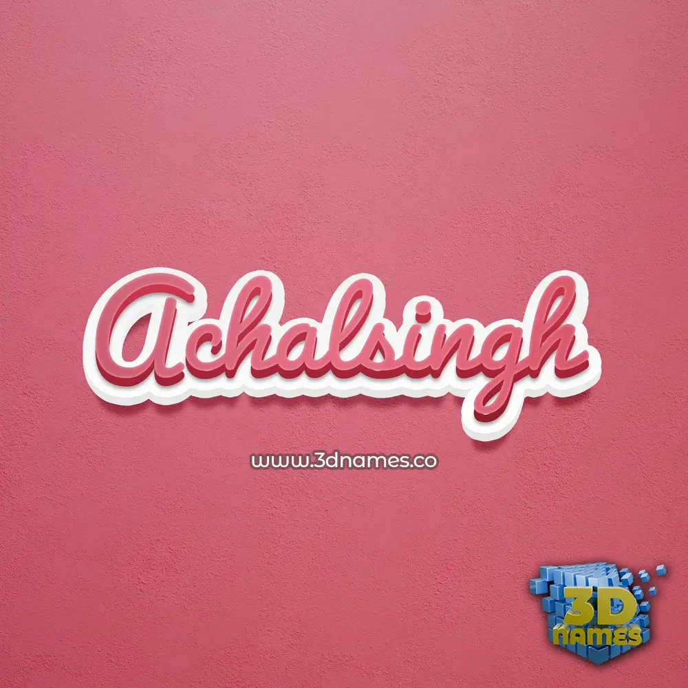 achalsingh in Red Scribble style - 3D name wallpaper