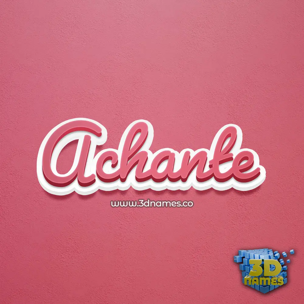 achante in Red Scribble style - 3D name wallpaper