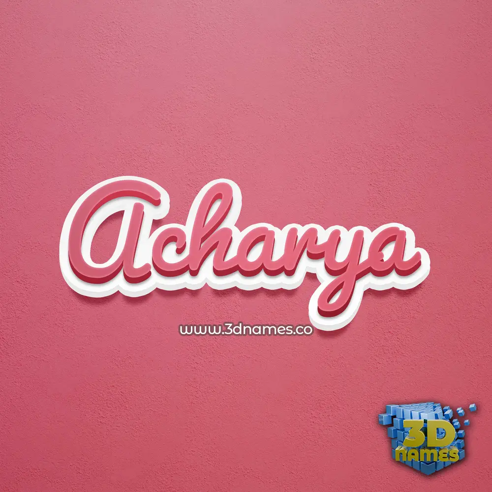 acharya in Red Scribble style - 3D name wallpaper