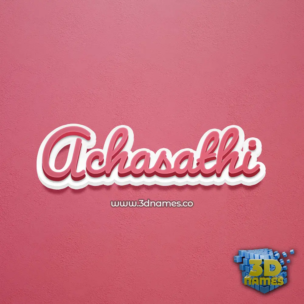 achasathi in Red Scribble style - 3D name wallpaper