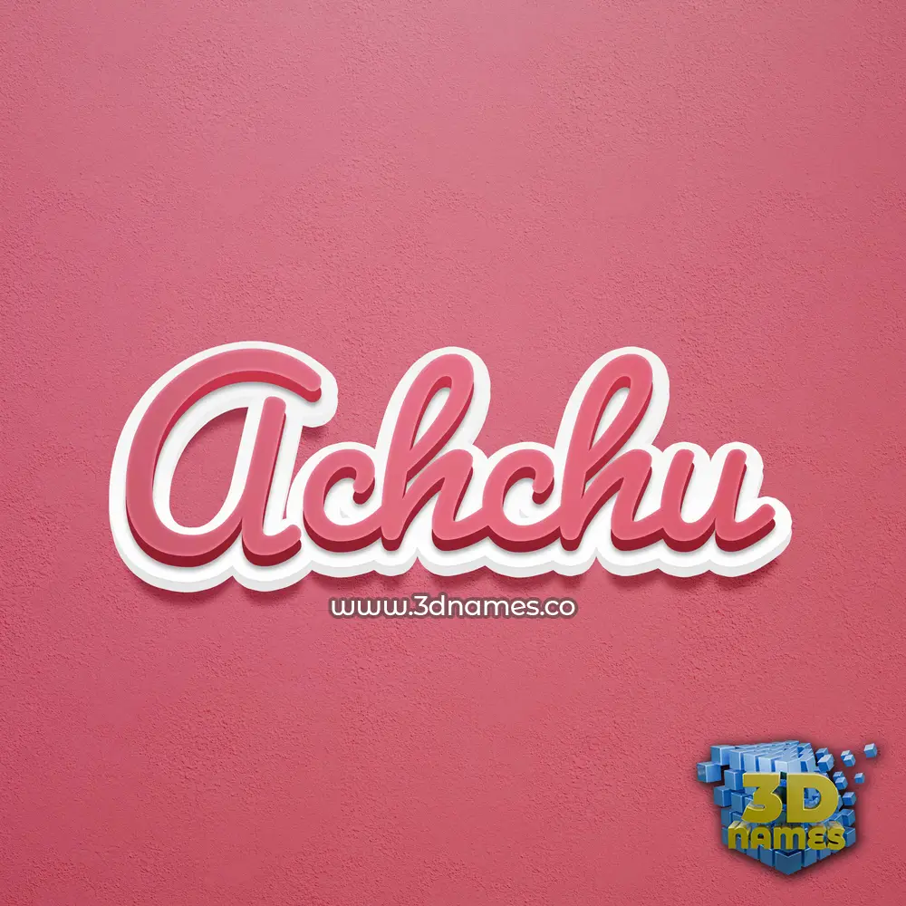 achchu in Red Scribble style - 3D name wallpaper
