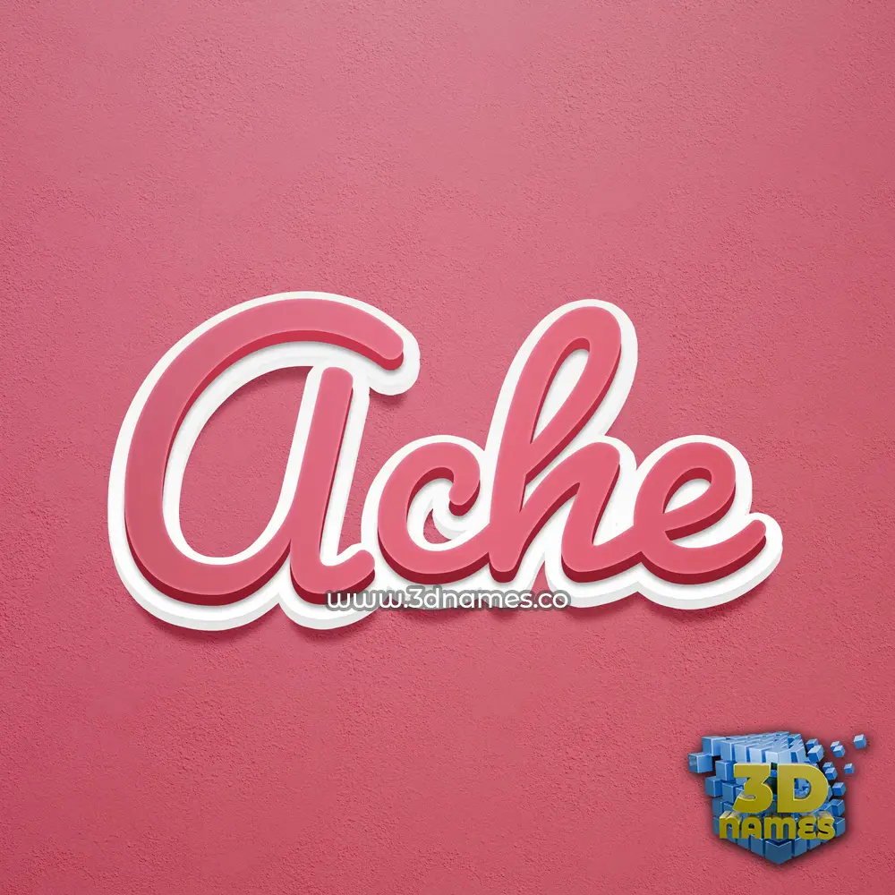 ache in Red Scribble style - 3D name wallpaper