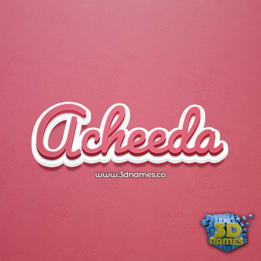 acheeda in Red Scribble style - 3D name wallpaper
