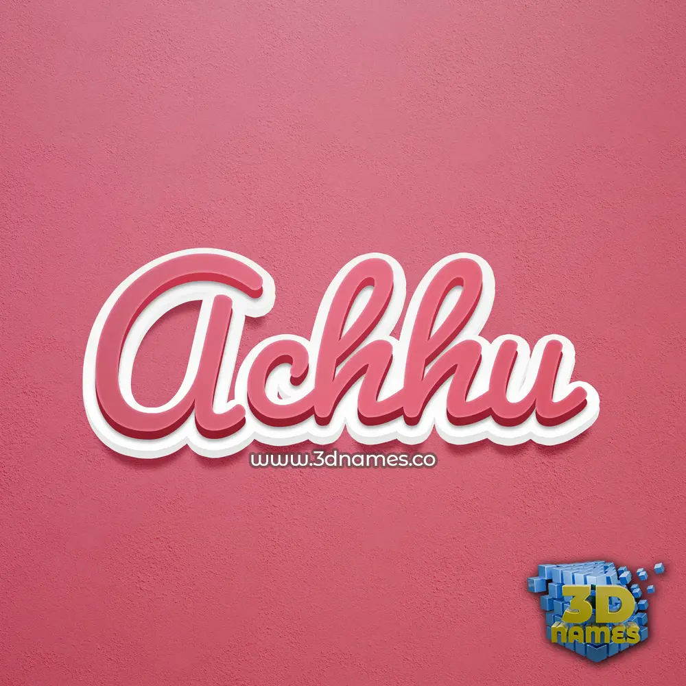 achhu in Red Scribble style - 3D name wallpaper