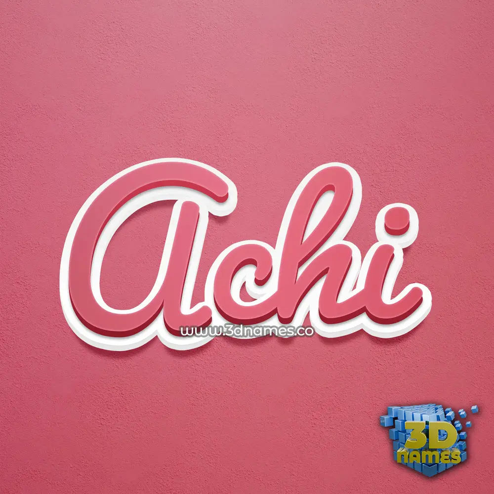 achi in Red Scribble style - 3D name wallpaper