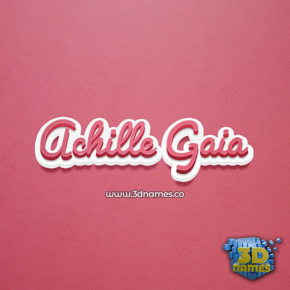 achille gaia in Red Scribble style - 3D name wallpaper