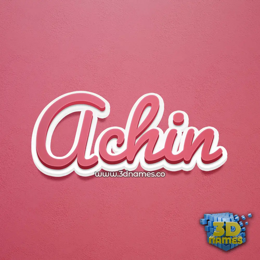 achin in Red Scribble style - 3D name wallpaper
