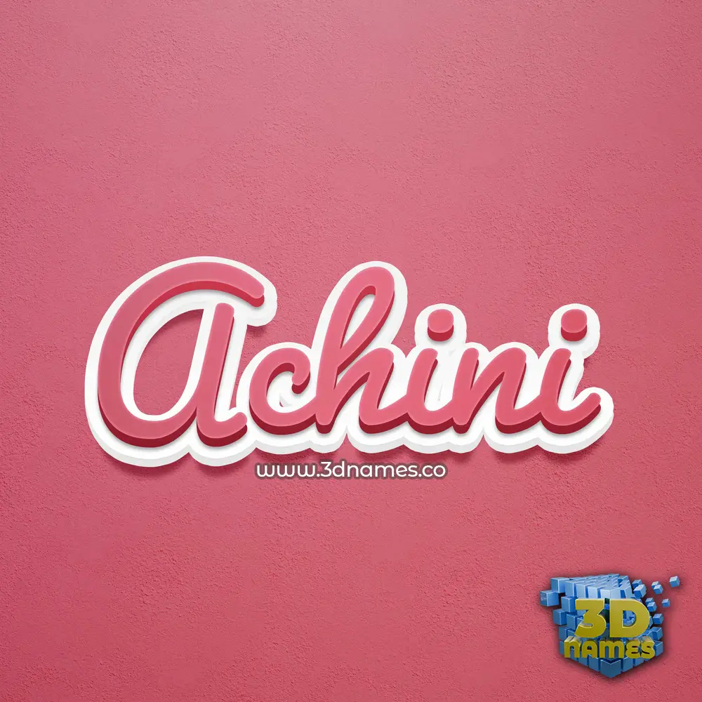 achini in Red Scribble style - 3D name wallpaper